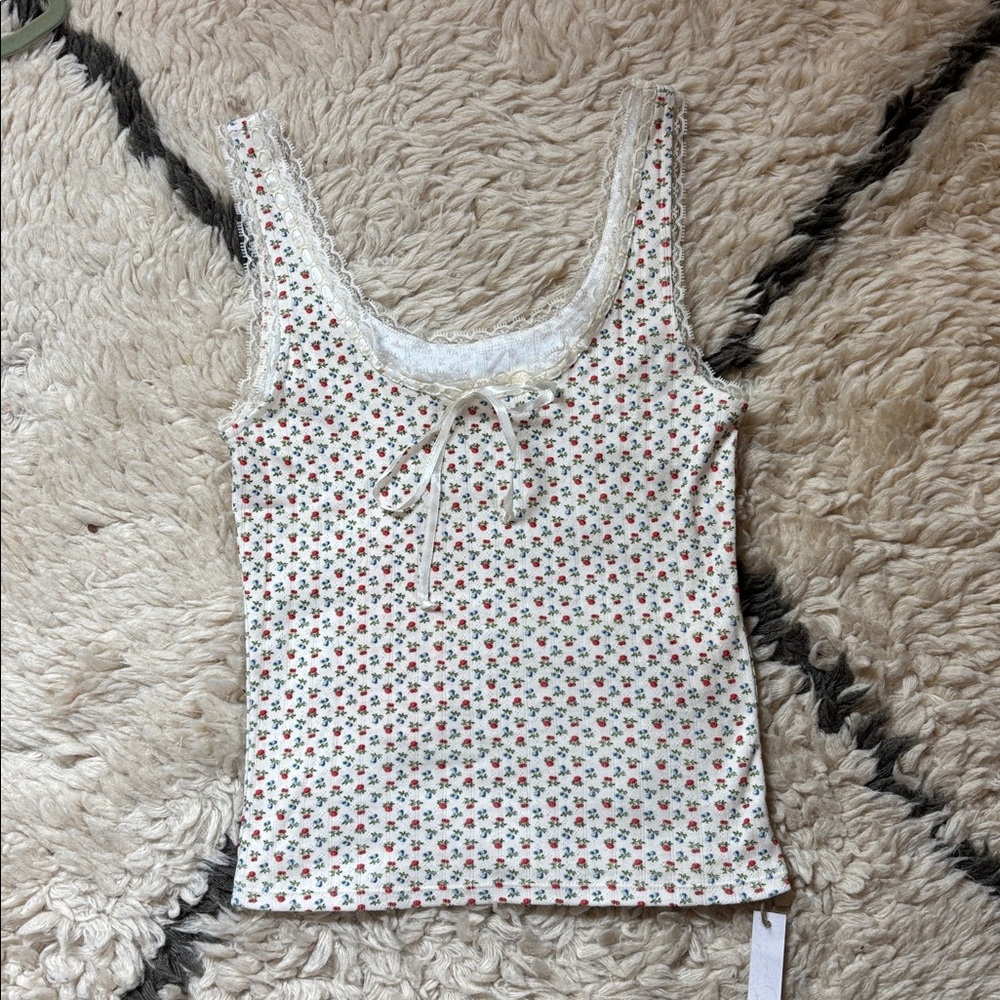 Christy Dawn Cream Tank Top with Small Floral Print - Picture 8 of 15